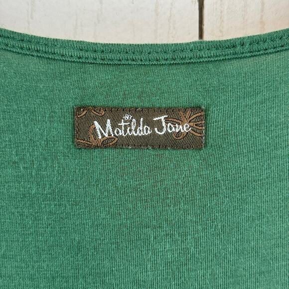 Matilda Jane Green Clairvoyant Stretchy Knit Long Sleeve Tunic Top Size Small - Picture 10 of 13